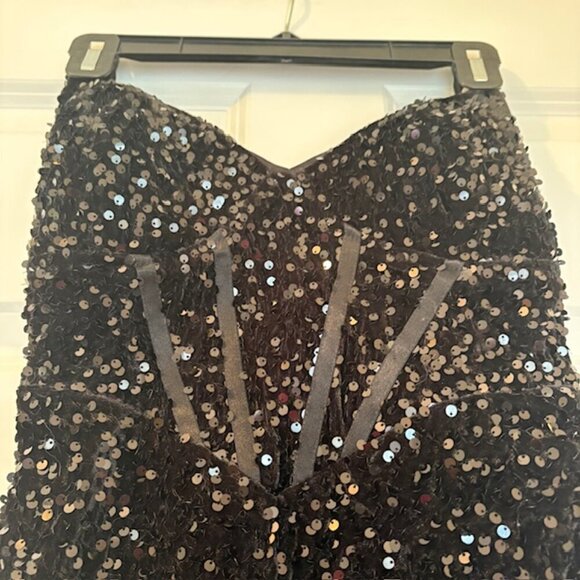 Strapless Sequin Corset Bodice Mini Dress - Picture 2 of 4